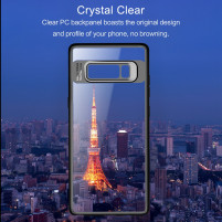 Луксозен твърд гръб Hybrid оригинален ROCK за Samsung Galaxy Note 8 N950F прозрачен с черен силиконов кант